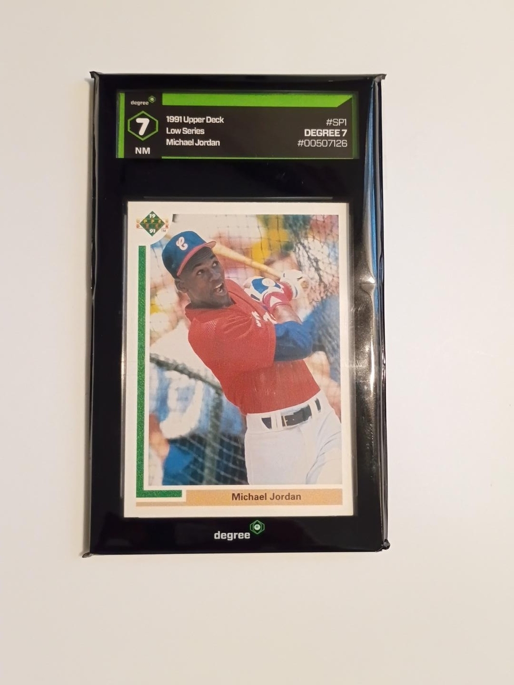 Degree Graded Sports Card in Red and White